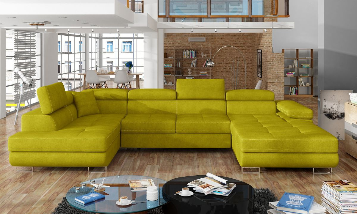 Stoke on Trent U shaped sofa bed with storage O68