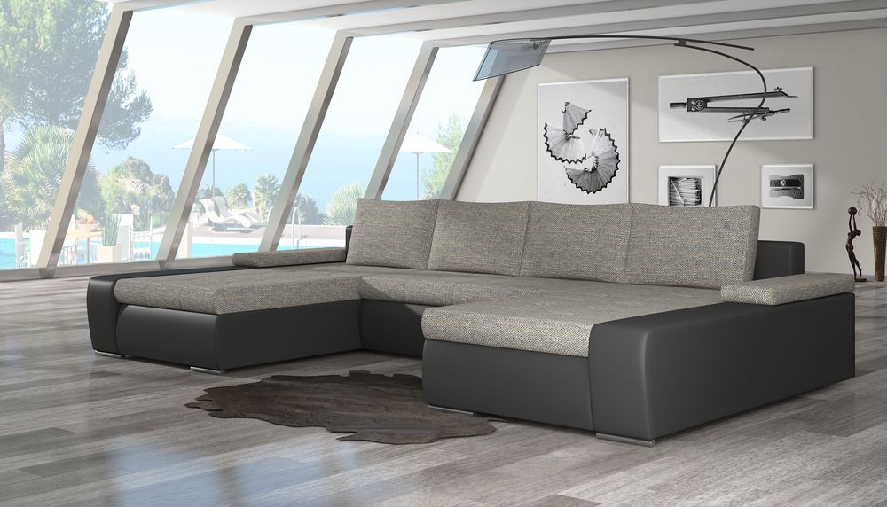 Cardiff U shaped sofa bed with storage S11/B01