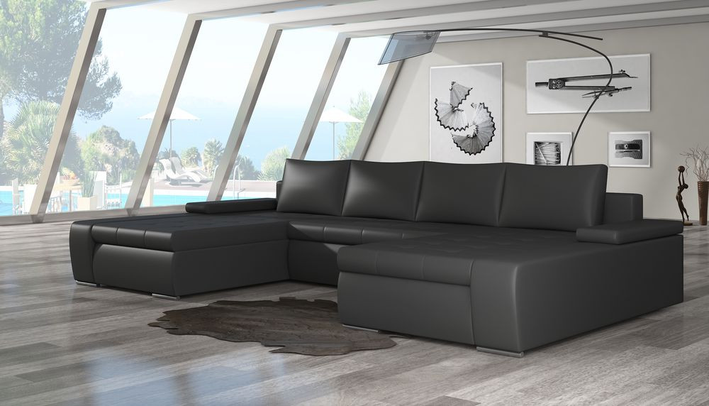 Cardiff U shaped sofa bed with storage S11