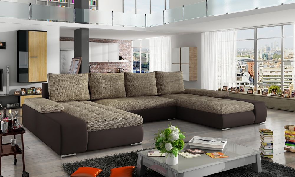 Cardiff U shaped sofa bed with storage S66/B03